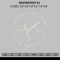 Skatingtext V2 Embroidery File 6 sizes