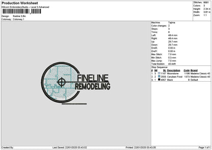 Finelinetext Embroidery File 6 sizes