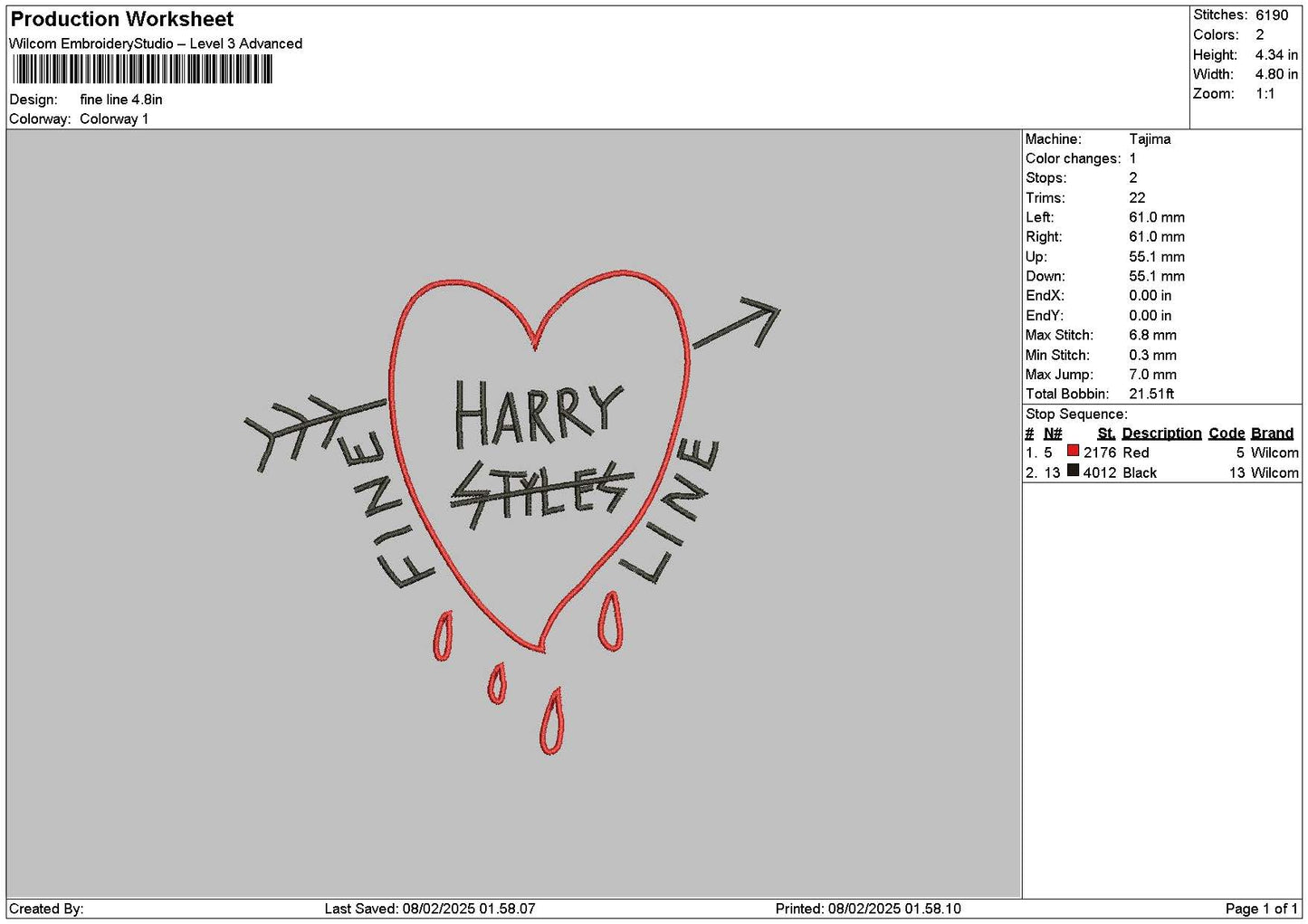 Finelinetext Embroidery File 6 sizes