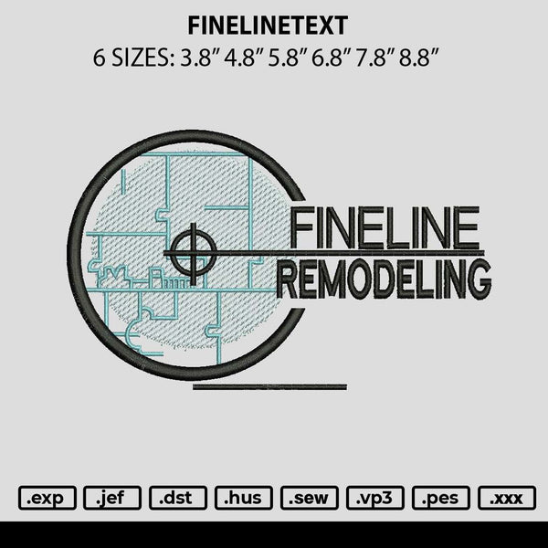 Finelinetext Embroidery File 6 sizes