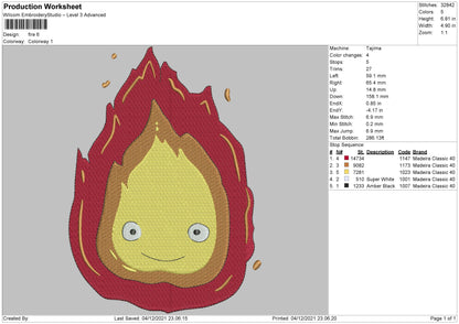 Fire Embroidery File 5 size
