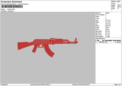 Weapon 0412 Embroidery File 6 sizes
