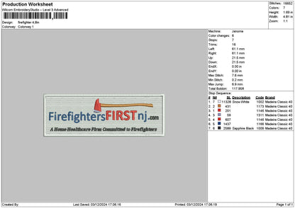 Fighterstext Patch Embroidery File 6 sizes