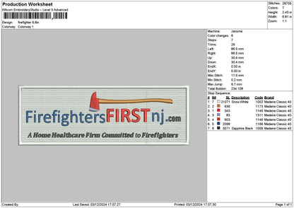 Fighterstext Patch Embroidery File 6 sizes