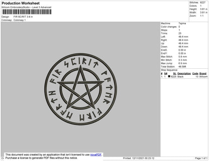 Fir Scirit Embroidery File 4 size
