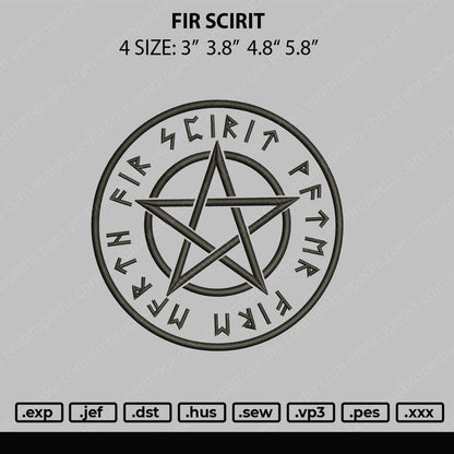 Fir Scirit Embroidery File 4 size