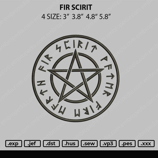 Fir Scirit Embroidery File 4 size