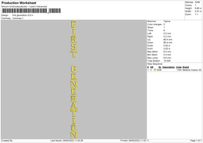 First Generation Embroidery File 4 size