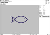 Fish Outline Embroidery File 4 size