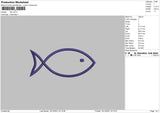 Fish Outline Embroidery File 4 size