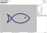 Fish Outline Embroidery File 4 size