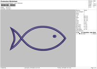 Fish Outline Embroidery File 4 size