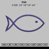 Fish Outline Embroidery File 4 size