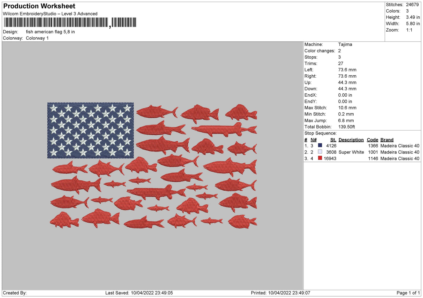 Flash American Flag Embroidery File 4 size