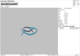 Fish Logo Embroidery File 6 sizes