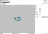 Fish Logo Embroidery File 6 sizes