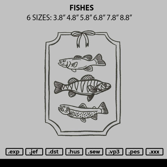 Fishes Embroidery File 6 sizes