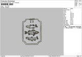 Fishes Embroidery File 6 sizes