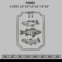 Fishes Embroidery File 6 sizes