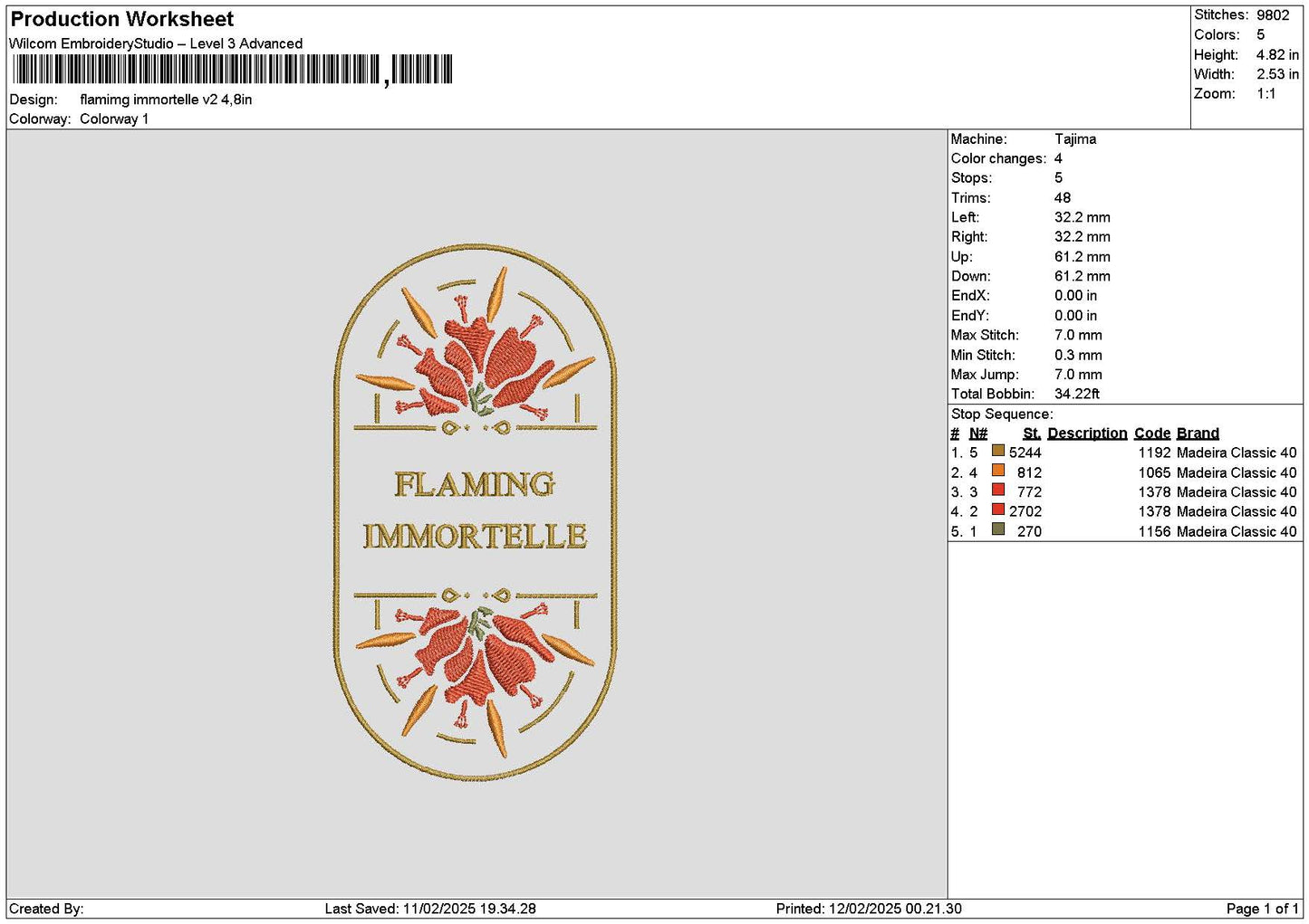 Flamingtext 02 Embroidery File 6 sizes
