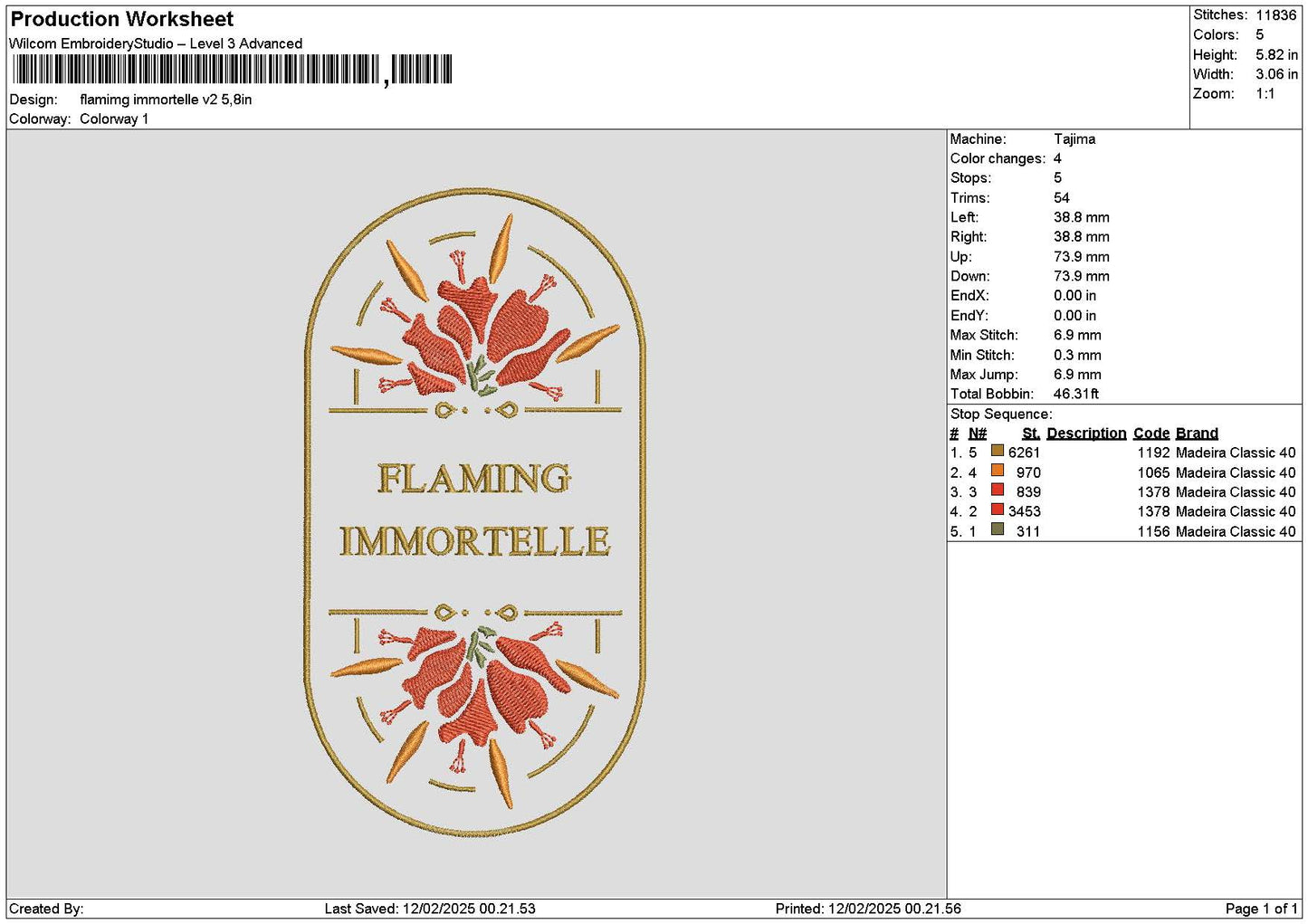 Flamingtext 02 Embroidery File 6 sizes