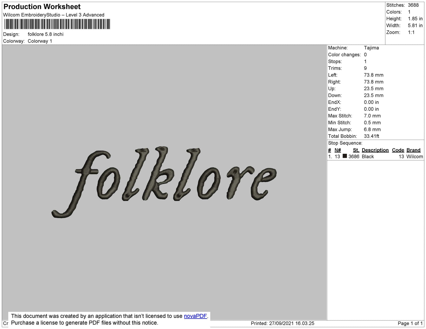 Folklore Embroidery File 4 size