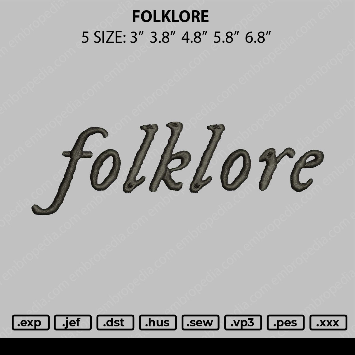 Folklore Embroidery File 4 size