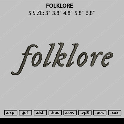 Folklore Embroidery File 4 size