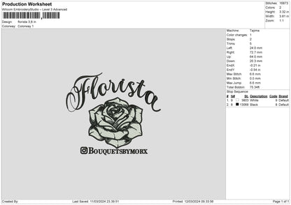 Floristatext Embroidery File 6 sizes