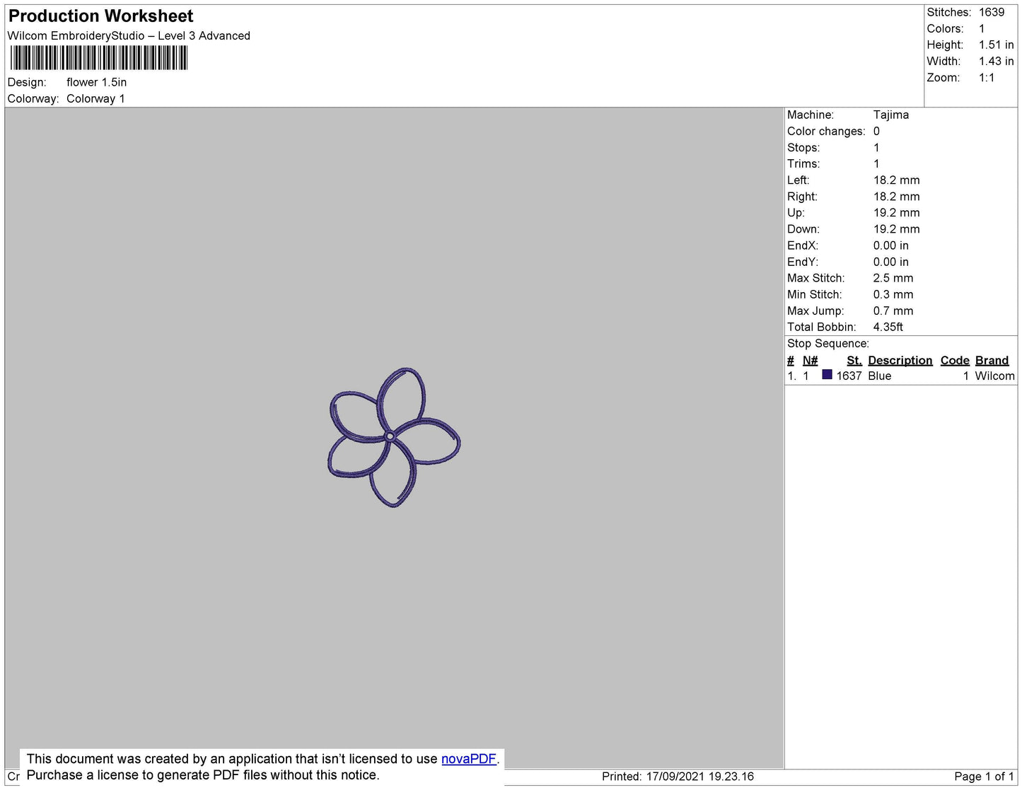 Flower Embroidery File 4 size