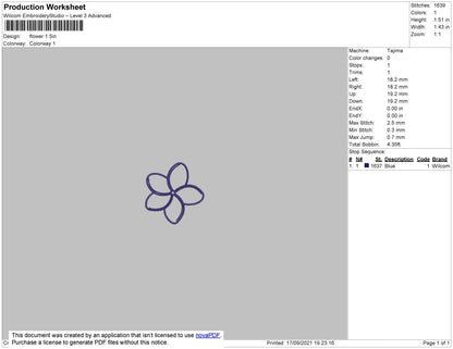 Flower Embroidery File 4 size