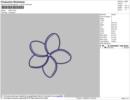 Flower Embroidery File 4 size