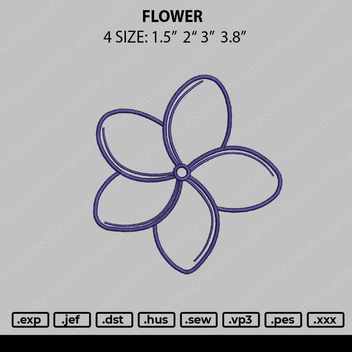 Flower Embroidery File 4 size