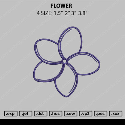 Flower Embroidery File 4 size