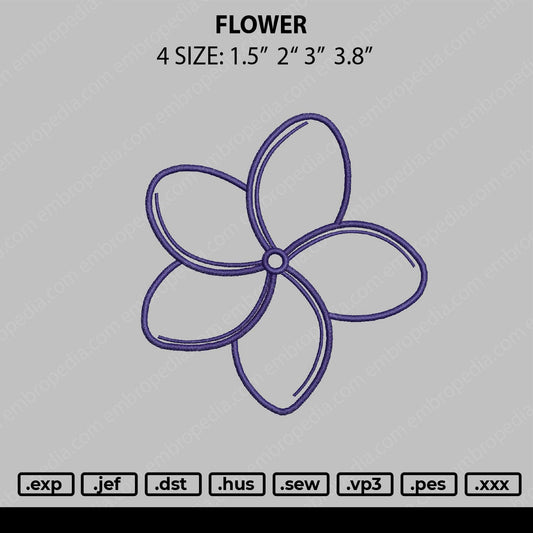 Flower Embroidery File 4 size