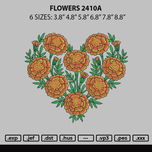 Flowers 2410a Embroidery File 6 sizes