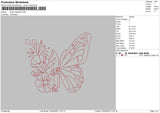 Flower Butterfly 0509 Embroidery File 6 sizes