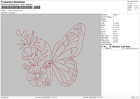 Flower Butterfly 0509 Embroidery File 6 sizes