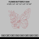 Flower Butterfly 0509 Embroidery File 6 sizes