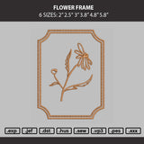 Flower Frame Embroidery Machine Design File 6 sizes