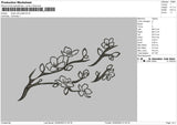Flower Silhouette Embroidery File 4 size