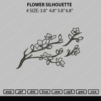 Flower Silhouette Embroidery File 4 size