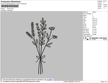 Flower Embroidery File 4 size