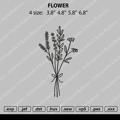Flower Embroidery File 4 size