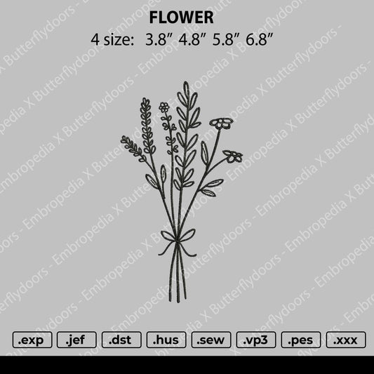 Flower Embroidery File 4 size