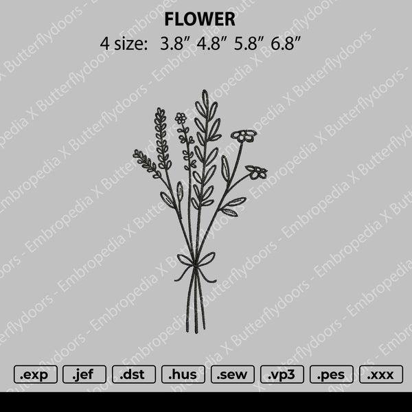Flower Embroidery File 4 size