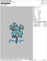Flower Girl Embroidery File 4 size