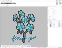 Flower Girl Embroidery File 4 size