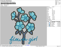 Flower Girl Embroidery File 4 size