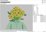 Flower Head Embroidery File 4 size